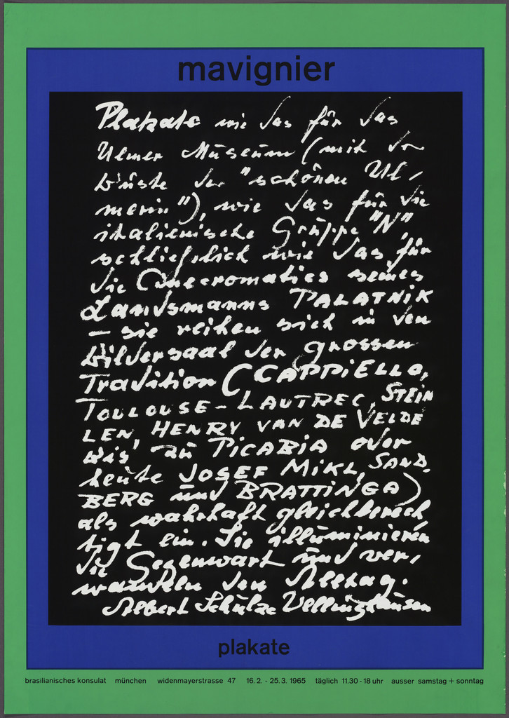 Mavignier, Plakat, Brasilianisches Konsulat