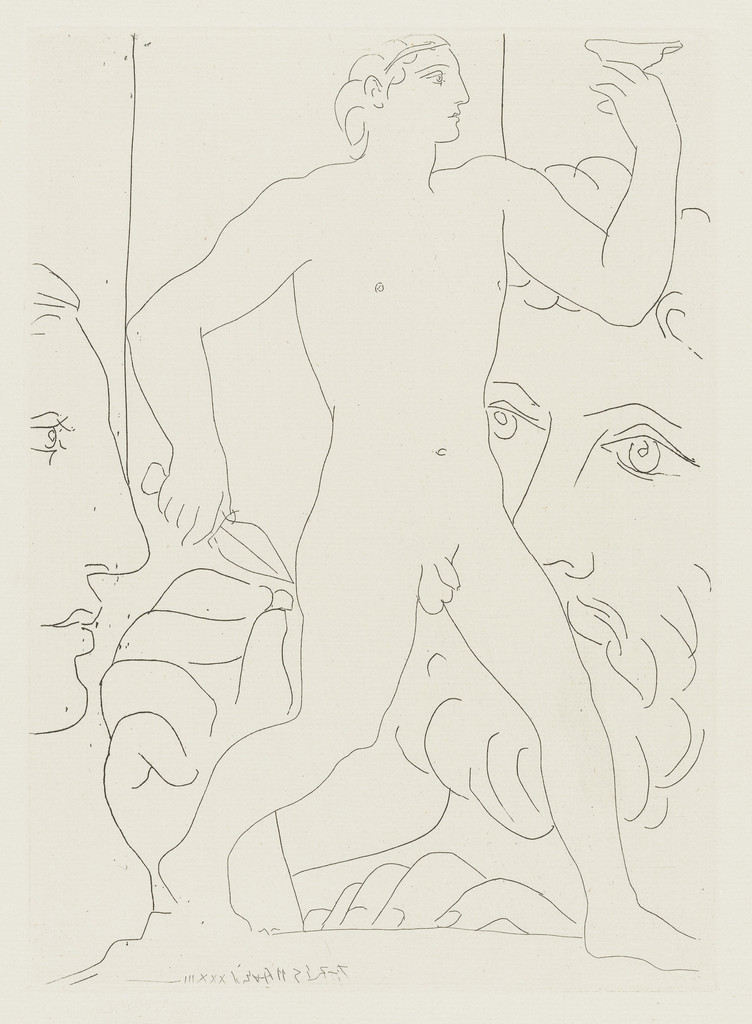 Marie-Thérèse, Sculptor at Work, and Sculpture Representing a Greek Athlete (Marie-Thérèse, sculpteur au travail, et sculpture représentant un athlète grec) from the Vollard Suite (Suite Vollard)