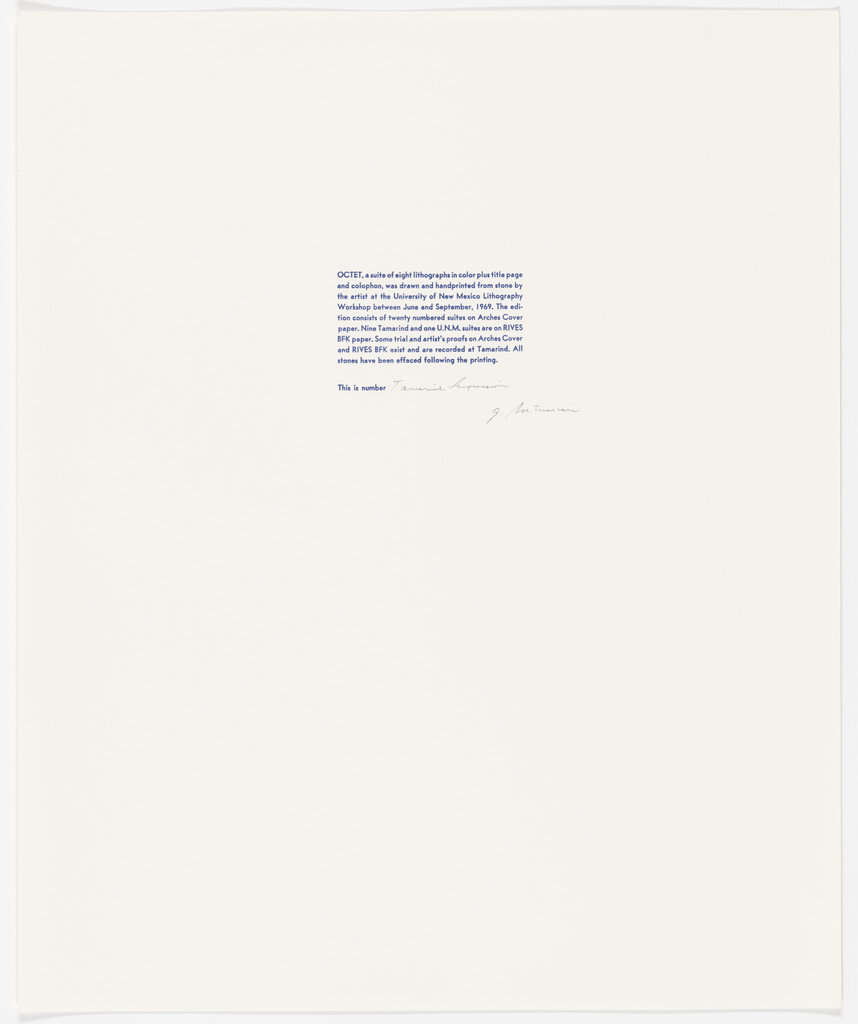 Colophon page from Octet