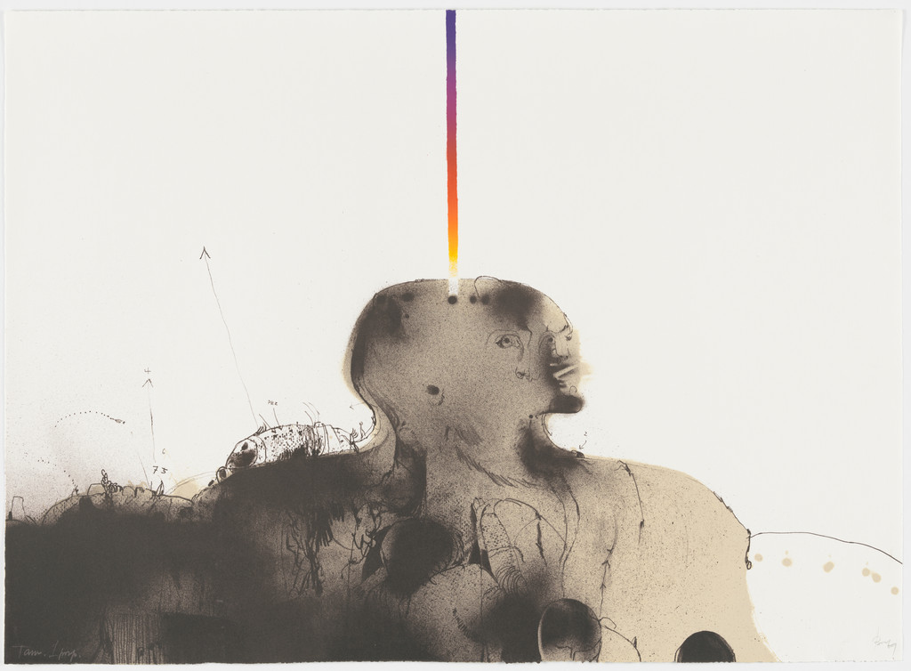 Emergent Head with Rainbow (Cabeza emergente con arco iris)