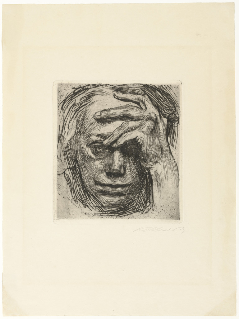 Self-Portrait, Hand at the Forehead (Selbstbildnis mit der Hand an der Stirn)