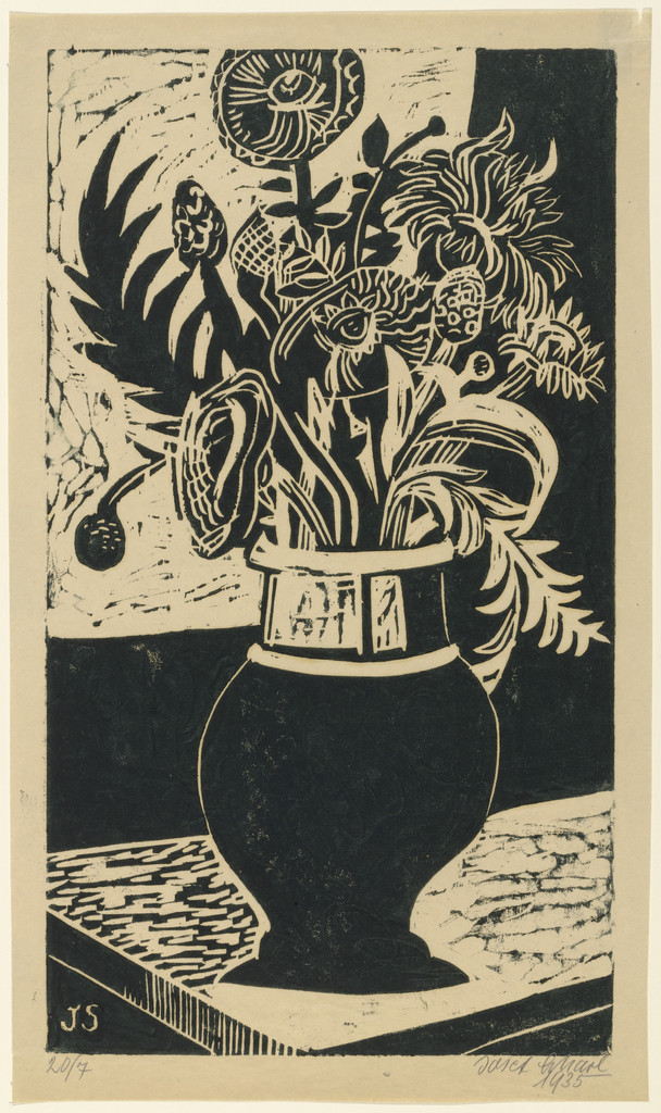 Sunflowers in a Tall Vase (Sonnenblumen in hoher Vase)