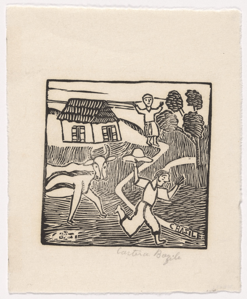 Untitled from 10 Original Woodcuts Signed by the Popular Painters of Haiti (10 Gravures Originales signées par les peintres populaires d'Haiti)