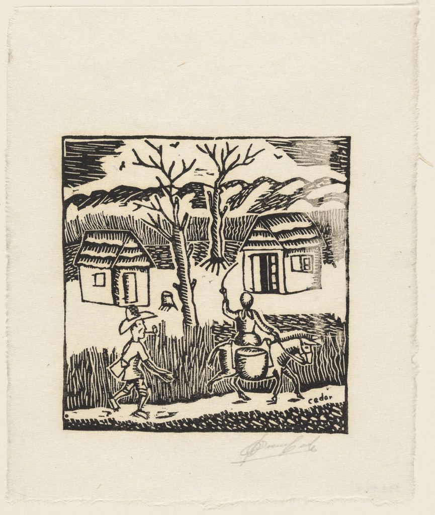 Untitled from 10 Original Woodcuts Signed by the Popular Painters of Haiti (10 Gravures Originales signées par les peintres populaires d'Haiti)