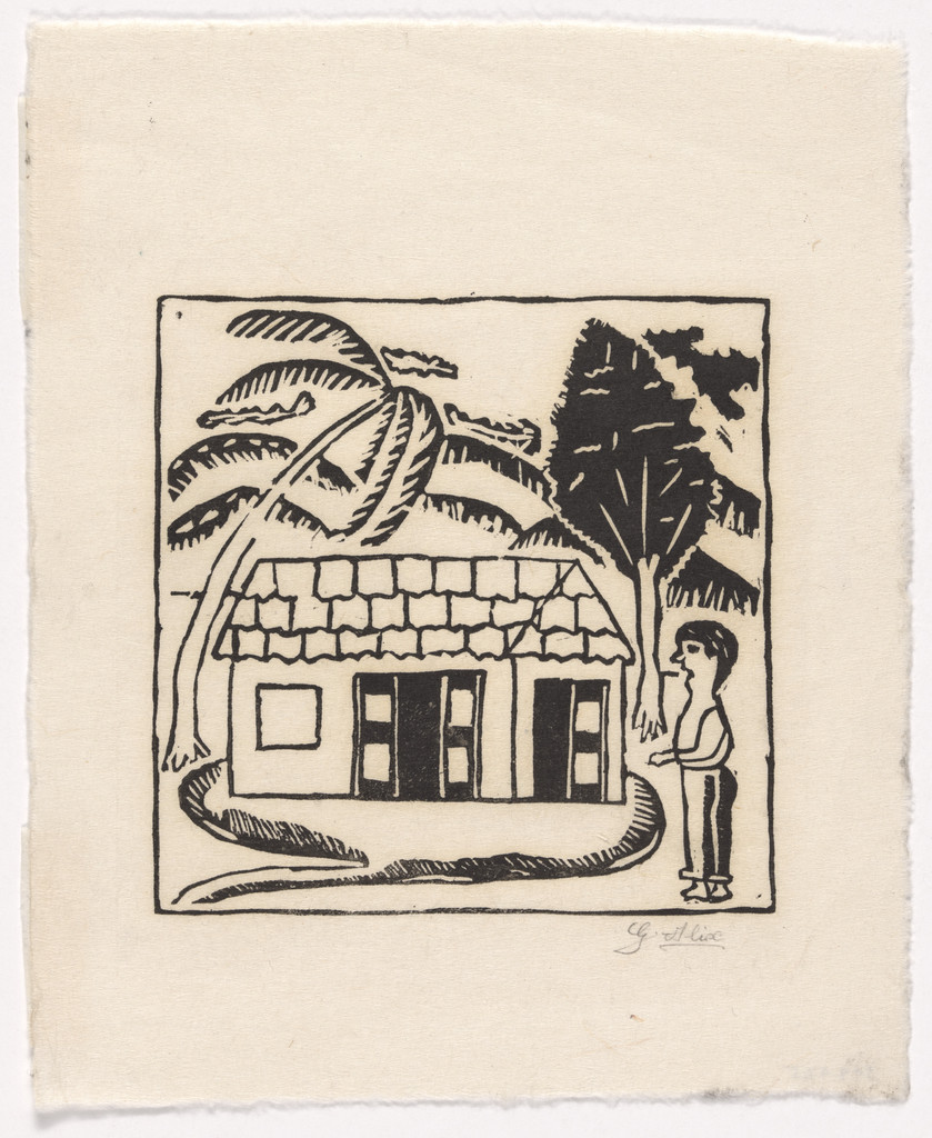 Untitled from 10 Original Woodcuts Signed by the Popular Painters of Haiti (10 Gravures Originales signées par les peintres populaires d'Haiti)
