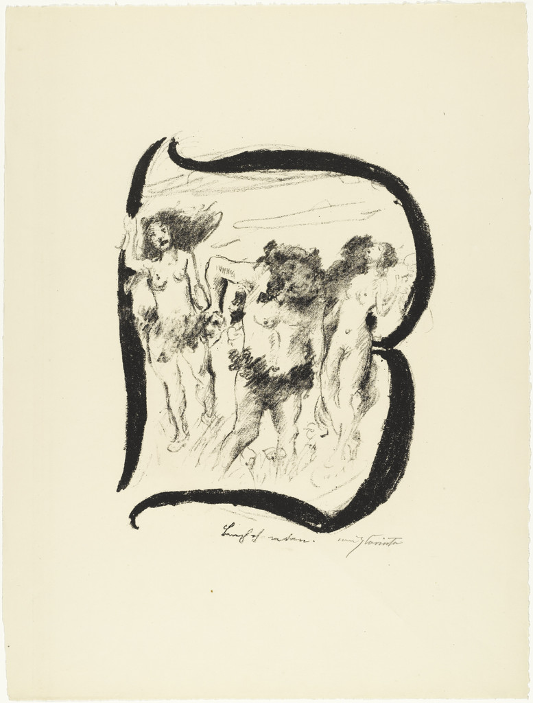 Letter B (Buchstabe B) from the illustrated book in portfolio form The ABCs (Das ABC)