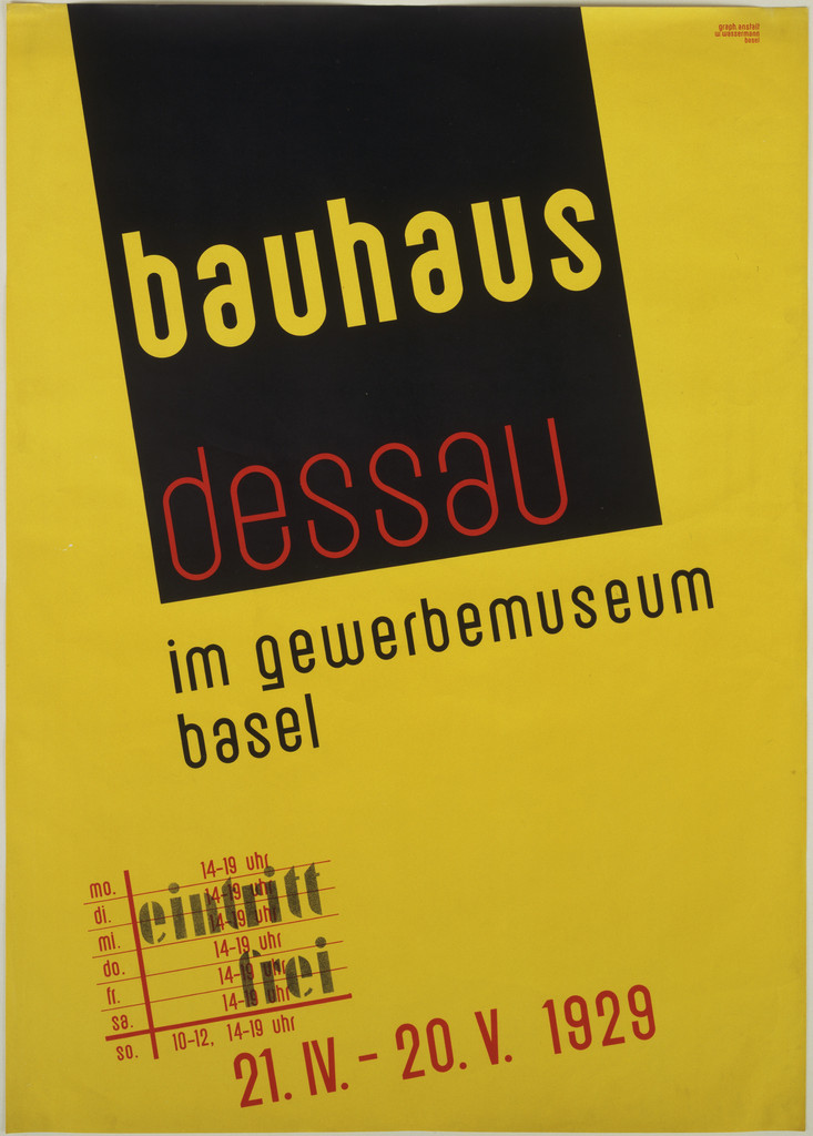 Bauhaus Dessau im Gewerbemuseum, Basel (Poster for an exhibition)