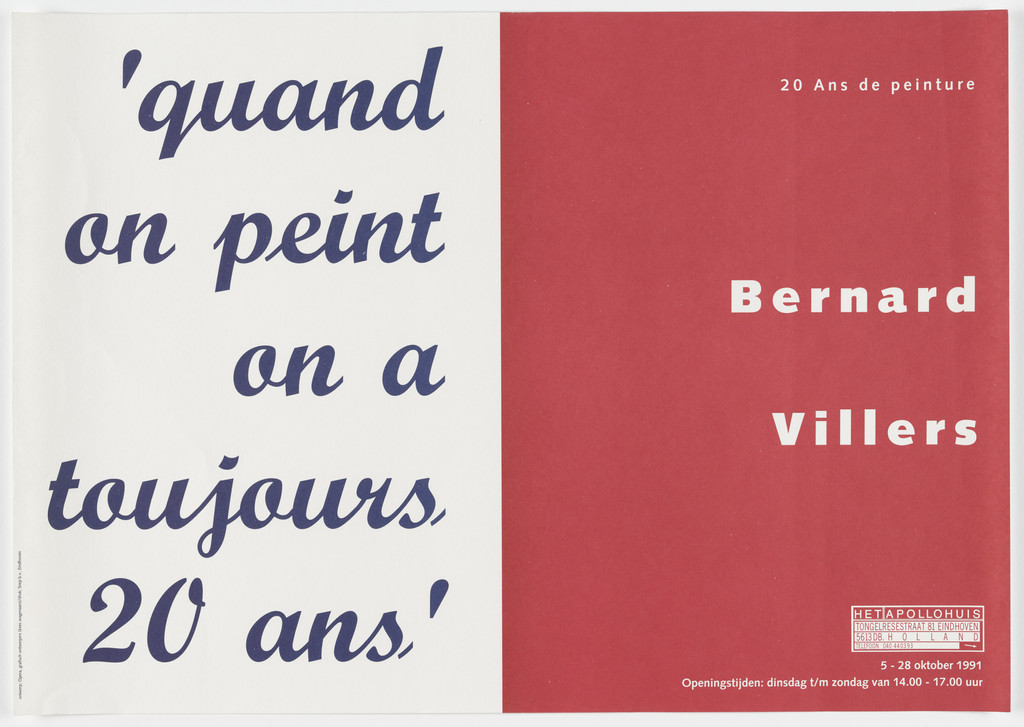 Bernard Villers, 20 Ans de Peinture