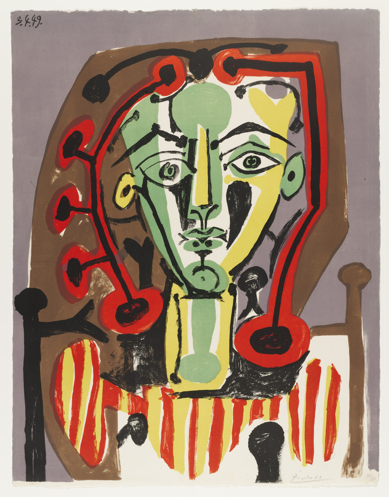 Figure with Striped Bodice (Figure au Corsage rayé)