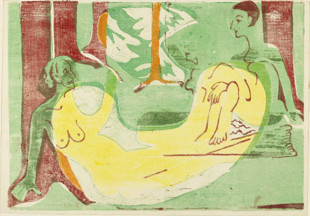 Three Nudes in the Forest [counterproof] (Drei Akte im Walde) [Umdruck]