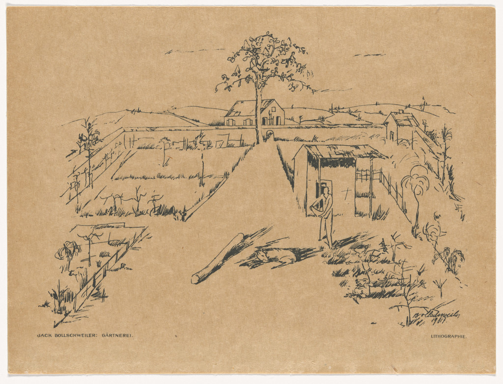 Nursery (Gärtnerei) (plate, preceding p. 353) from the periodical Das Kunstblatt, vol. 1, no. 12 (Dec 1917)