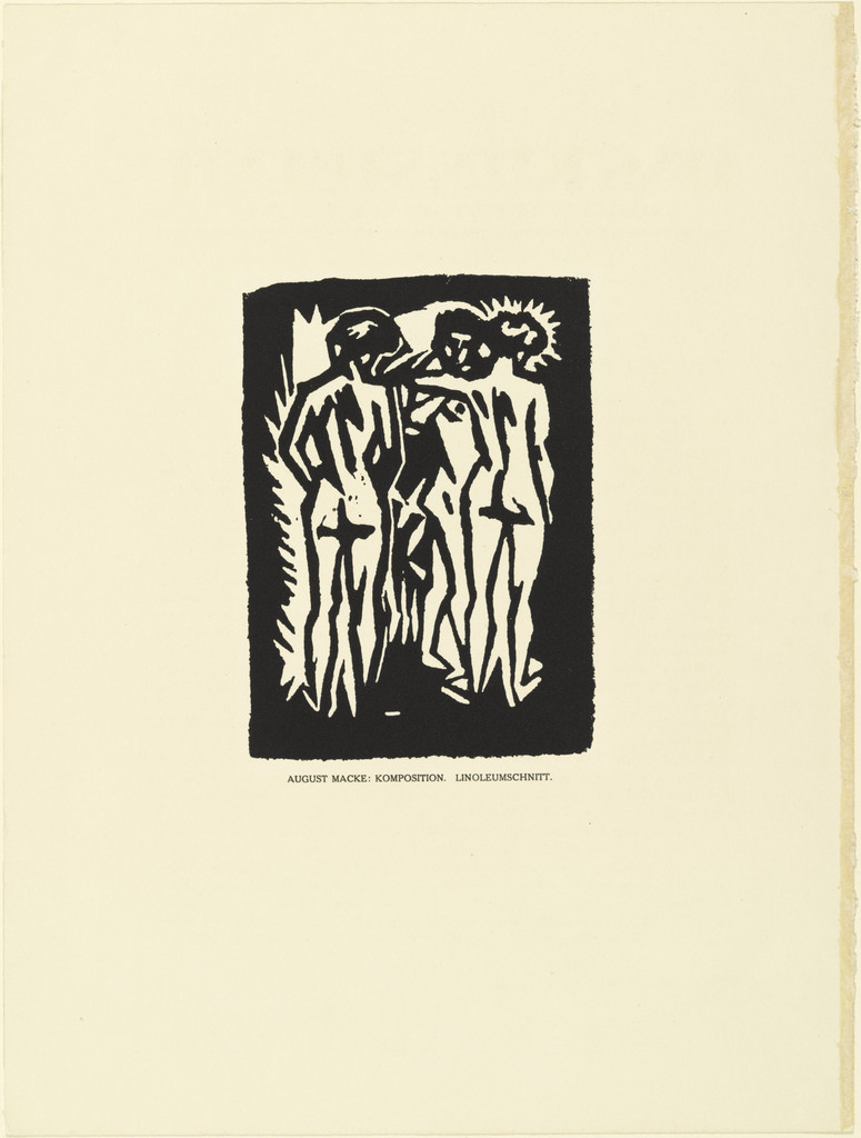 Composition (3 Nudes) [Komposition (3 Akte)] (plate, preceding p. 79) from the periodical Das Kunstblatt, vol. 2, no. 4 (Apr 1918)