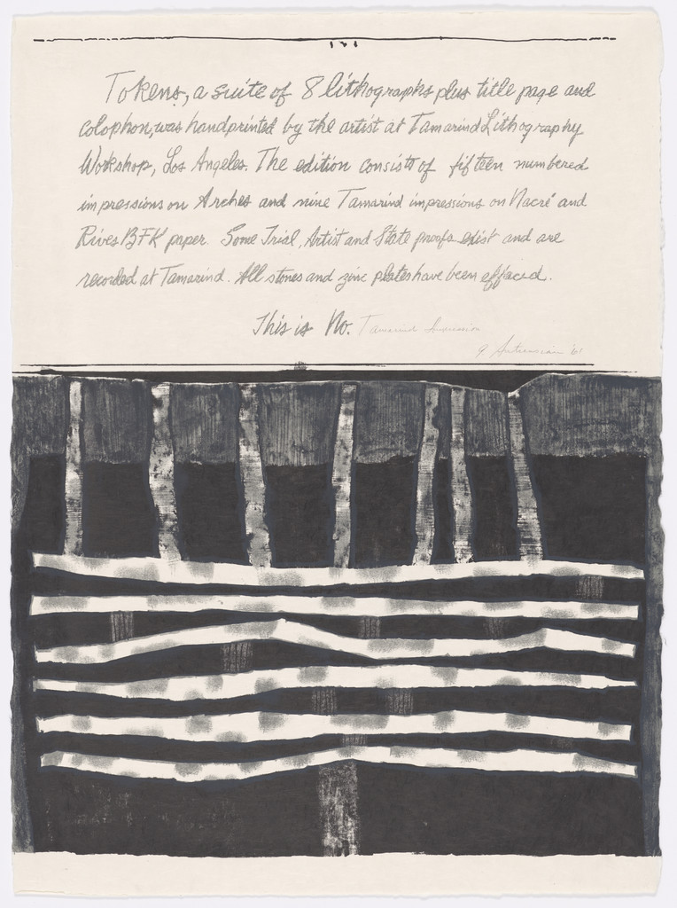 Colophon page fromTokens