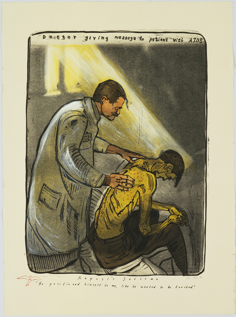 Doctor Giving Massage to Patient with AIDS from The New Provincetown Print Project 1993