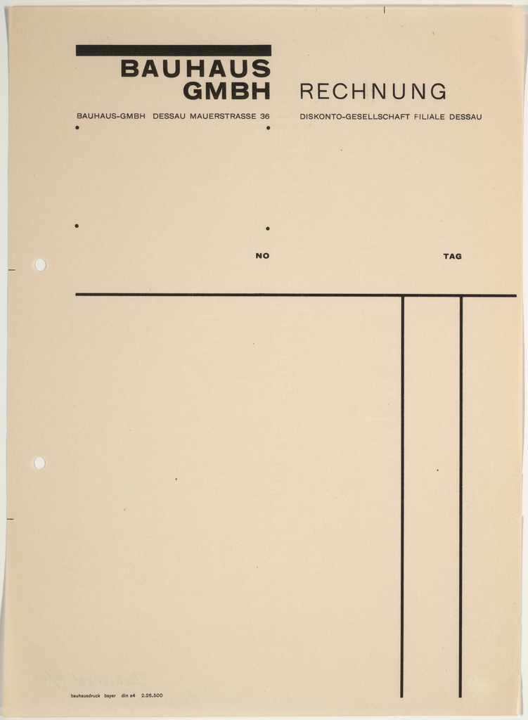 Bauhaus GmbH stationery invoice