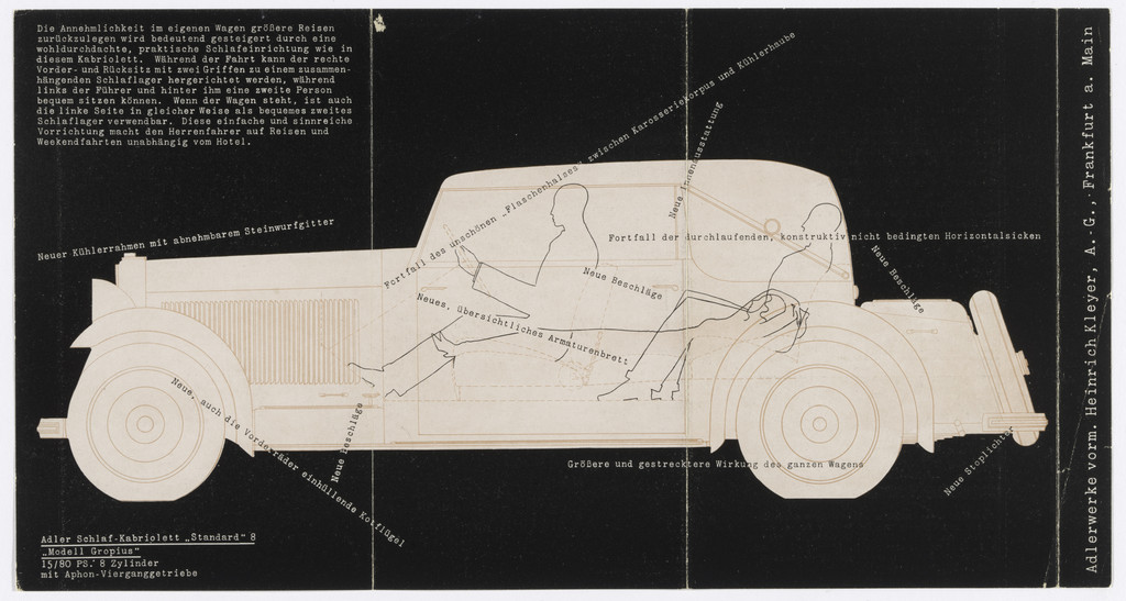 Der neue Adler (The New Adler) (Brochure for a car designed by Walter Gropius for the German car company Adler)