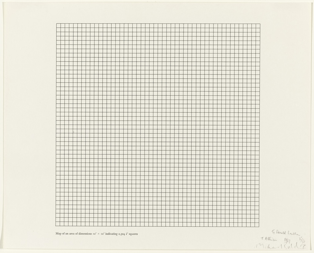Map of an Area of Dimensions 12" x 12" Indicating 2,304 1/4" Squares