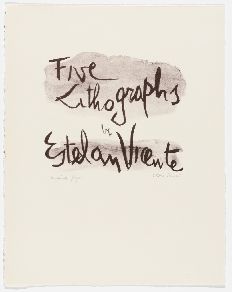 Title page from the portfolio Five Lithographs