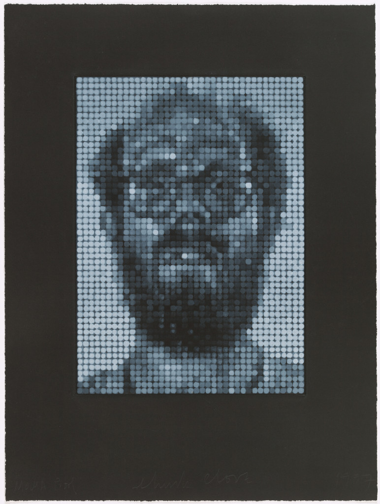 Self-Portrait/Spitbite/White on Black