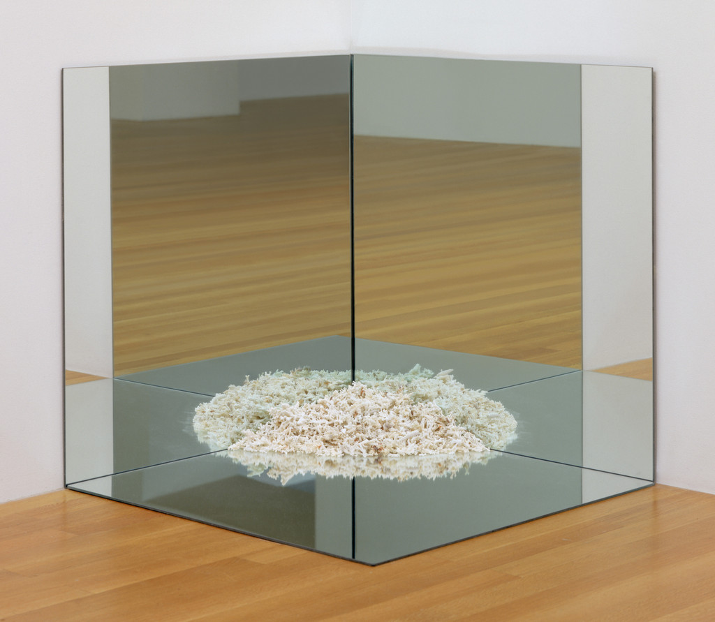 Corner Mirror with Coral