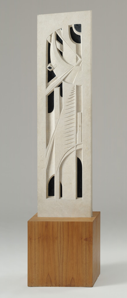 Stone Panel with Black Marble Inlay