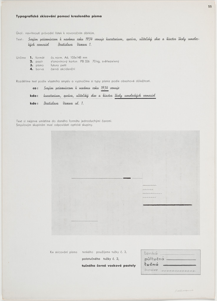 Typograficke skicovani pomoci kresleneho pisma