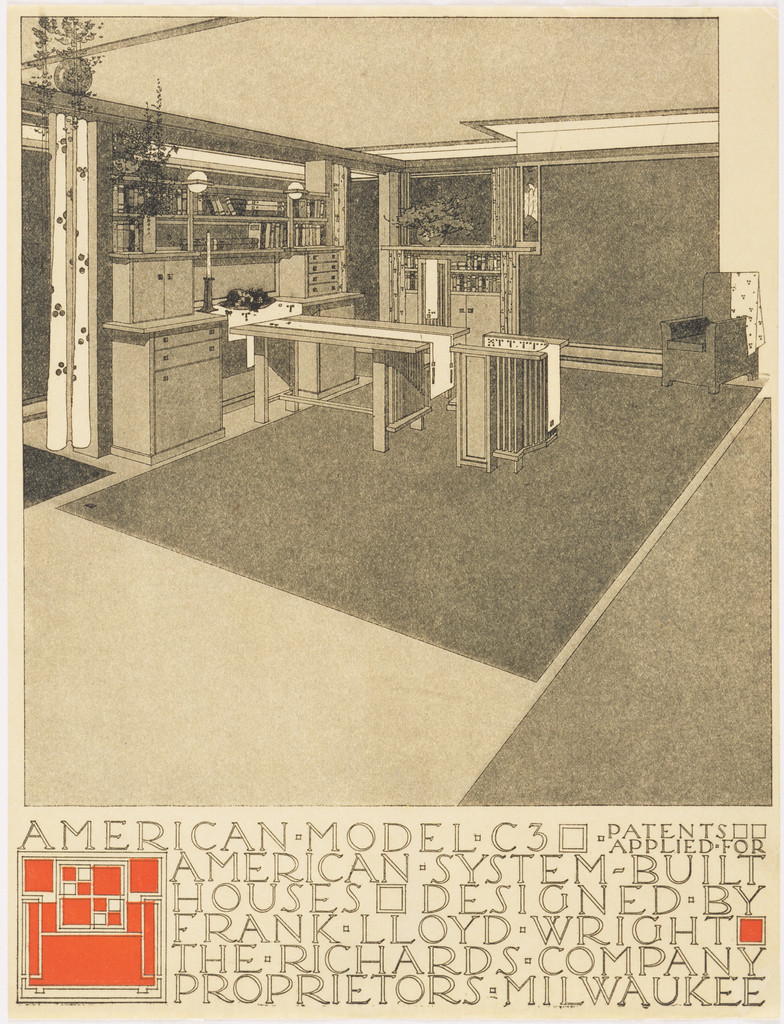 American System-Built Houses for The Richards Company project (Interior perspective of model C3)
