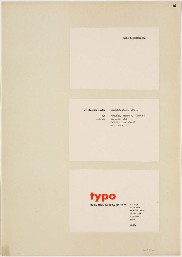 Marie Rossmannova, Dr. Zdenek Havlik, Typo