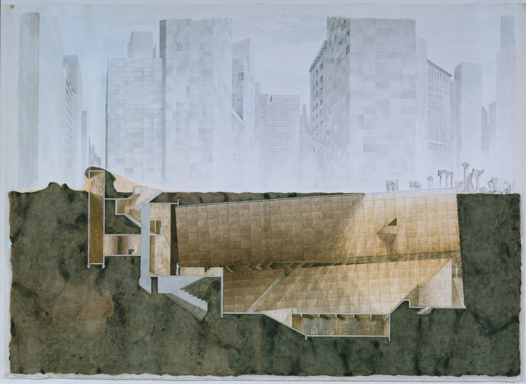 Church of Solitude Project, New York, New York, Longitudinal section