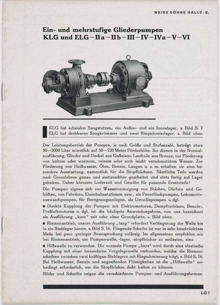Ein- und Mehrstufige Gliederpumpen