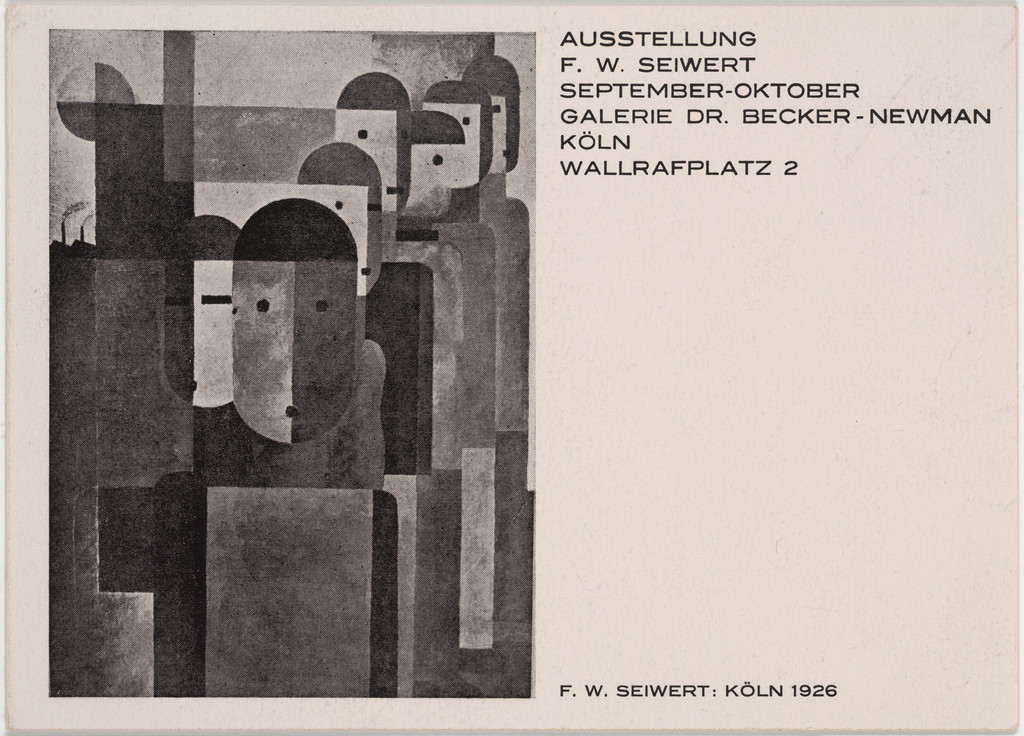 Ausstellung F. W. Seiwert, September-Oktober, Galerie Dr. Becker-Newman