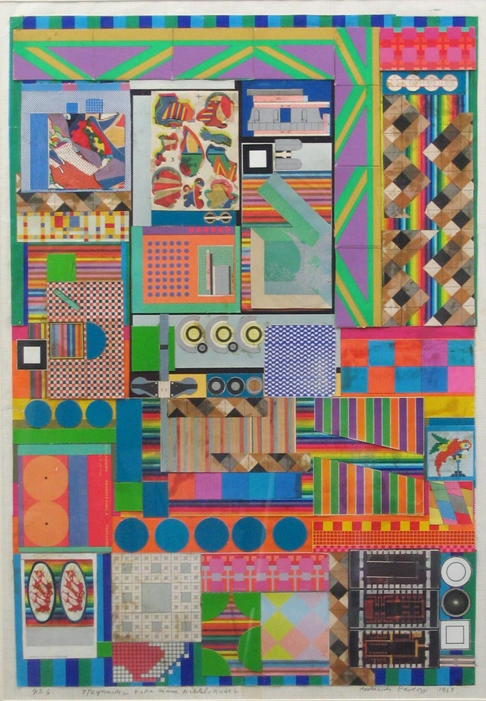 No 6 7 Pyramide in Form Einer Achtelskugel, collage study for Universal Electronic Vacuum