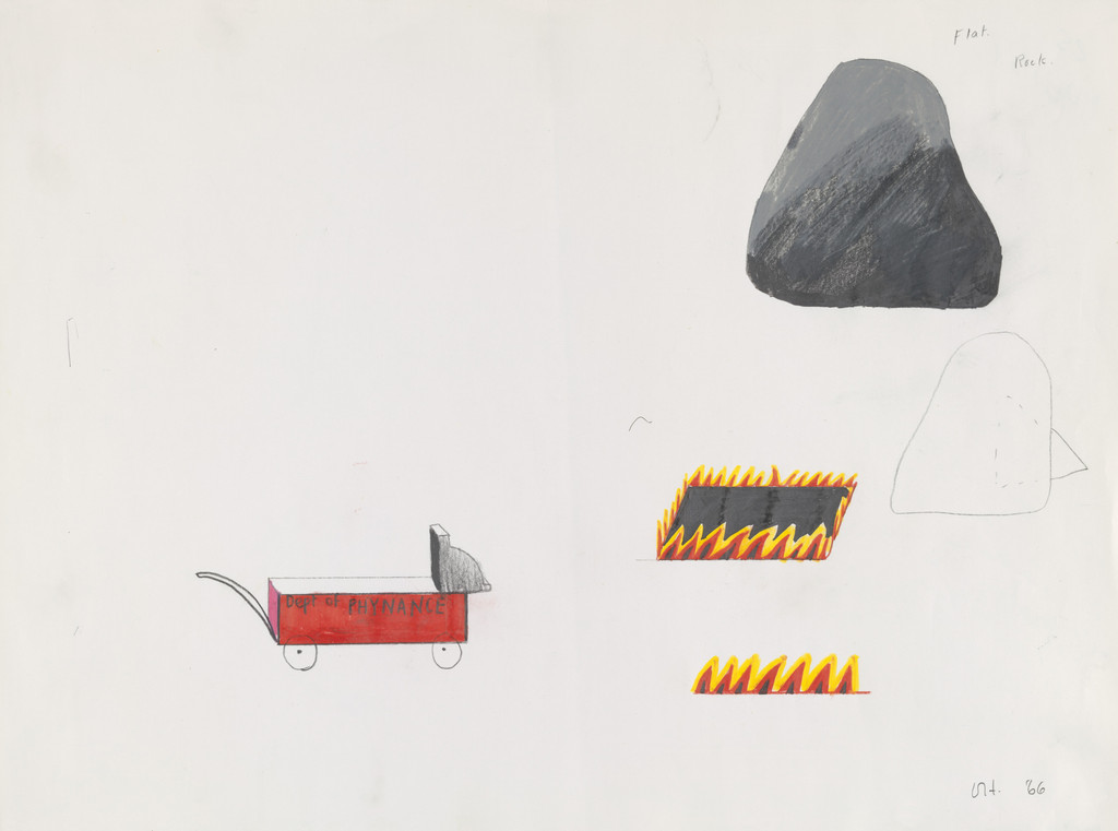 Phynancial Conveyance, Rock and Flames. Designs for the play Ubu Roi