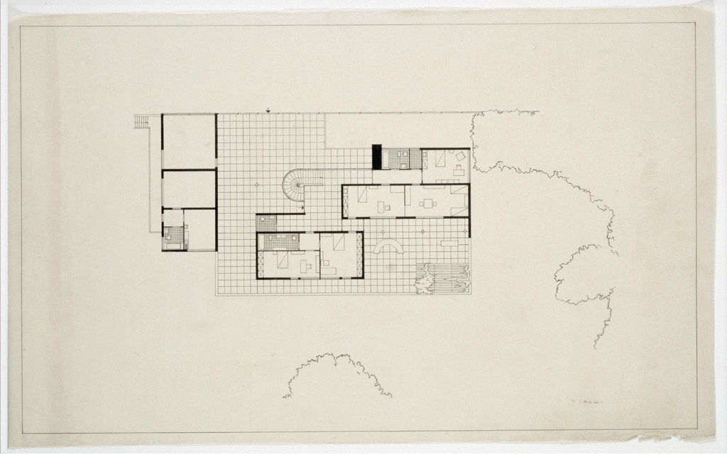 Tugendhat House, Brno, Czech Republic, Entrance-level plan