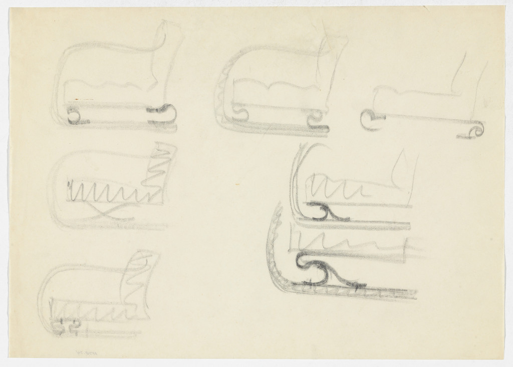 Lounge Chair with Arms, Elevation sketches