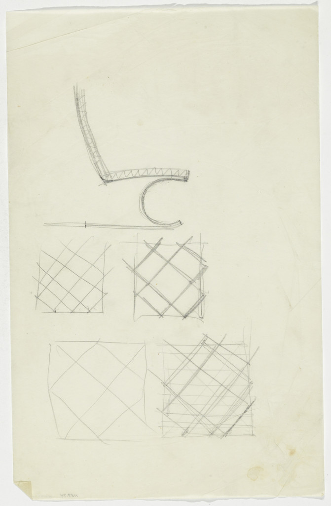 Lounge Chair without Arms. Seat Webbing. (Elevation sketches)