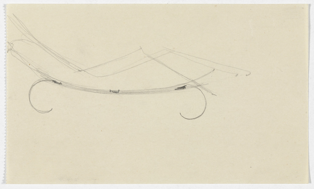 Reclining Chair without Arms (Perspective sketch)