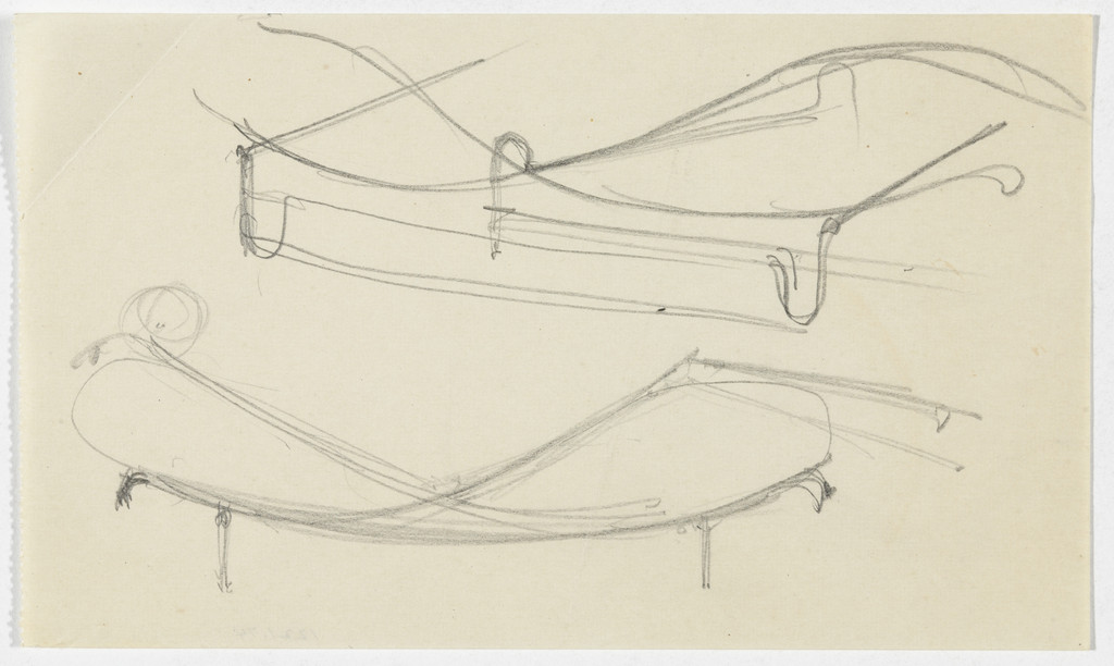 Reclining Chair without Arms (Perspective sketches)