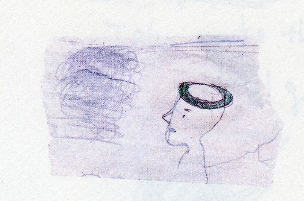 Untitled (Poorly drawn man with green halo) from the series Time of My Life