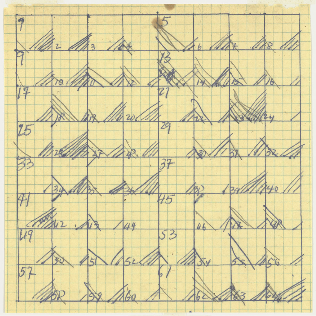 Space Chart Entrance and Exit. Drawing for the dance Suite by Chance