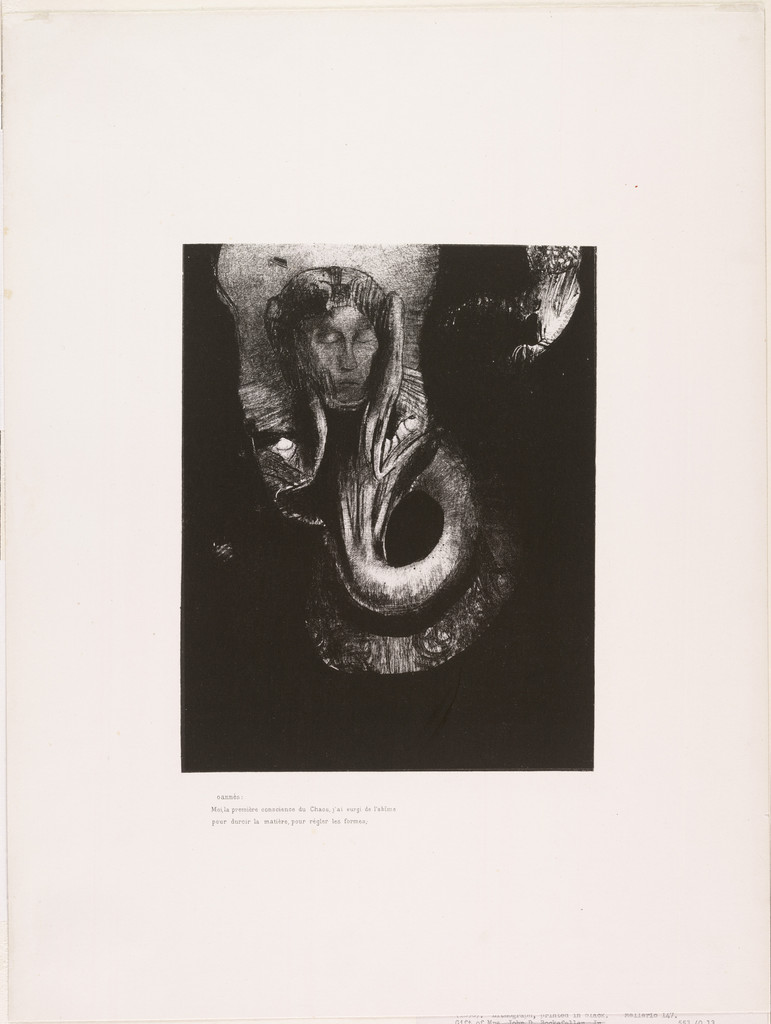 Oannès: I, the First Consciousness of Chaos, Arose from the Abyss to Harden Matter, to Regulate Form (Oannès: Moi, la première conscience du chaos, j'ai surgi de l'abîme pour durcir la matière, pour régle) from The Temptation of Saint Anthony (La Tentation de Saint-Antoine)