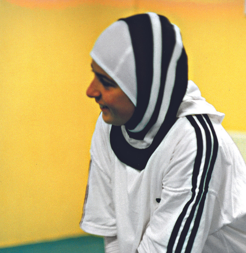 Capsters Sports Headgear for Muslim Women. Aerobics version