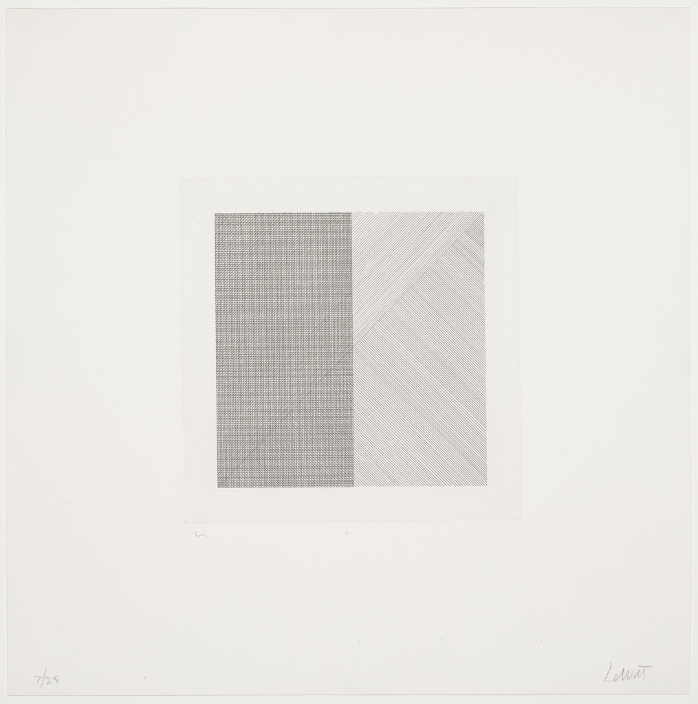 Untitled from Squares with a Different Line Direction in Each Half Square